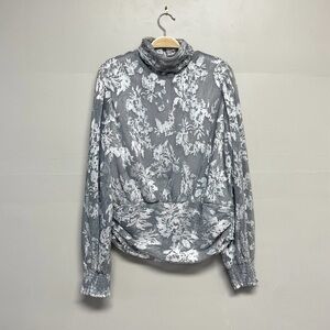 Joie Silver and Gray Textured Turtleneck